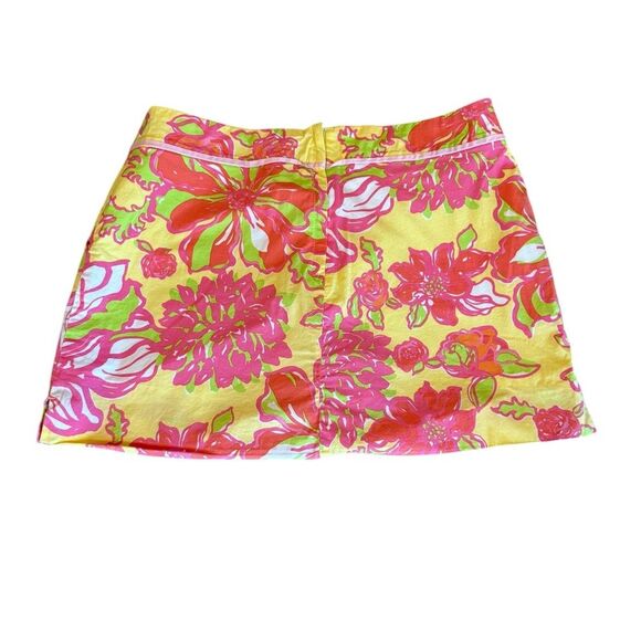 Lilly Pulitzer Jarvey Skort Printed Floral Skirt Womens Size 8 Pink Green Yellow - Picture 2 of 9